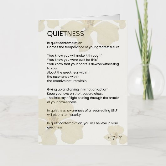 静感動的書語の詩 箔グリーティングカード (正面)