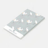 静日本のかな鶴と銀杏葉の個人的 ポストイット (アングル)