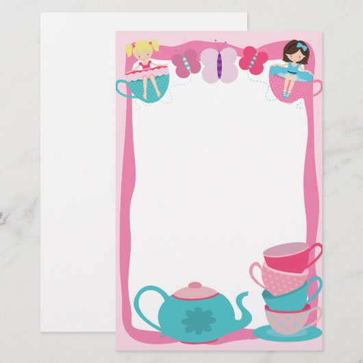 静止したお茶会 便箋 (正面/裏面)