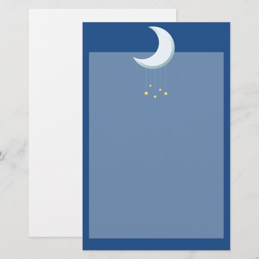 静止したかわいい月 便箋 (正面/裏面)