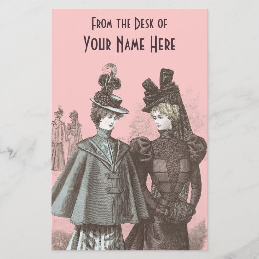 静止したの机から-エレガントなビクトリア時代の人 便箋 (正面)