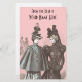 静止したの机から-エレガントなビクトリア時代の人 便箋 (正面/裏面)