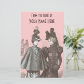 静止したの机から-エレガントなビクトリア時代の人 便箋 (スタンド正面)