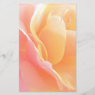 静止したばら色のモノグラム 便箋