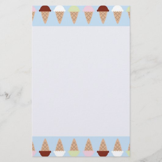 静止したアイスクリーム 便箋 (正面)