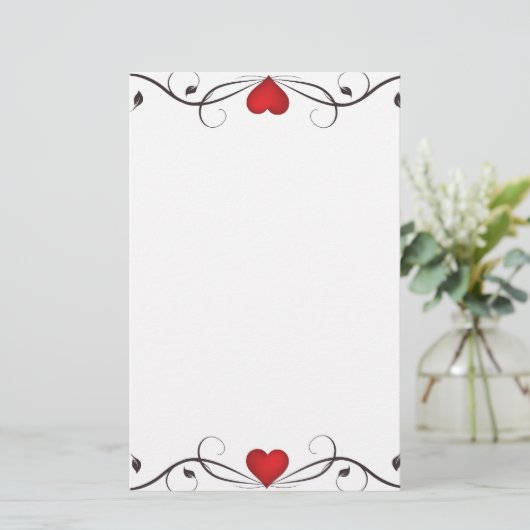 静止したエレガントなハートの入れ墨 便箋 (スタンド正面)