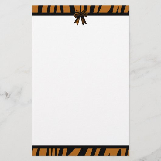 静止したオレンジトラのストライプ 便箋 (正面)