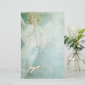 静止したキリスト教の天使の鳩 便箋 (スタンド正面)