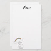 静止したキリスト教の子ヒツジ 便箋 (正面/裏面)