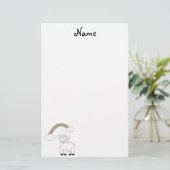 静止したキリスト教の子ヒツジ 便箋 (スタンド正面)