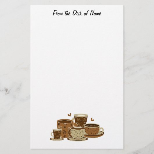 静止したコーヒー恋人のテディ 便箋 (正面)