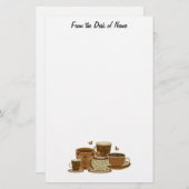 静止したコーヒー恋人のテディ 便箋 (正面/裏面)