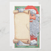 静止したサンタクロースのクリスマス 便箋 (正面/裏面)