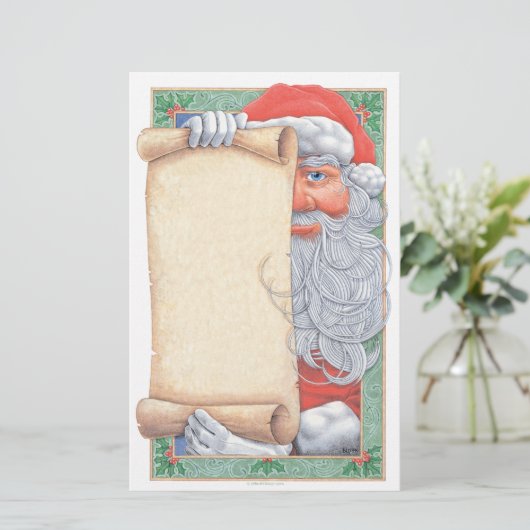 静止したサンタクロースのクリスマス 便箋 (スタンド正面)