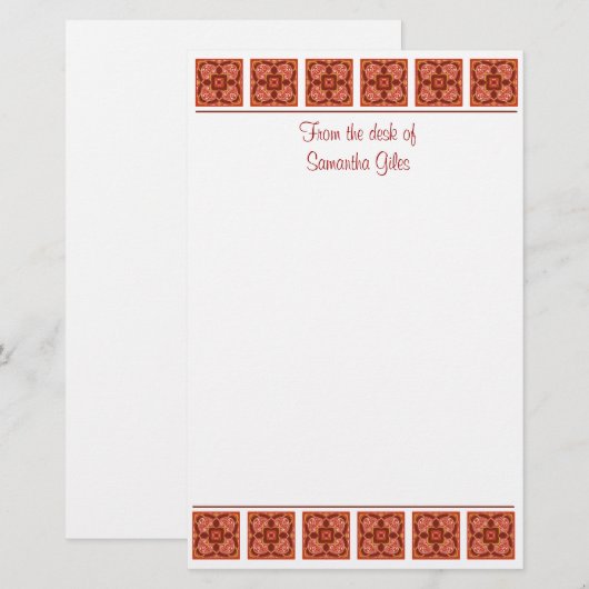 静止したシナモン 便箋 (正面/裏面)