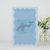 静止したシャチ 便箋 (スタンド正面)