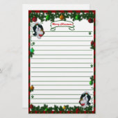 静止したシーズー(犬)のTzuのメリークリスマス! 便箋 (正面/裏面)