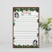 静止したシーズー(犬)のTzuのメリークリスマス! 便箋 (スタンド正面)
