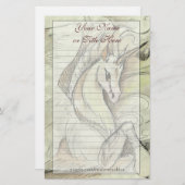 静止したスケッチされたユニコーン 便箋 (正面/裏面)