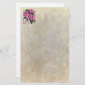 静止したツツジの花のモノグラムの羊皮紙のためのA 便箋 (正面/裏面)