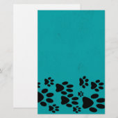 静止したティール（緑がかった色）の足のプリント 便箋 (正面/裏面)