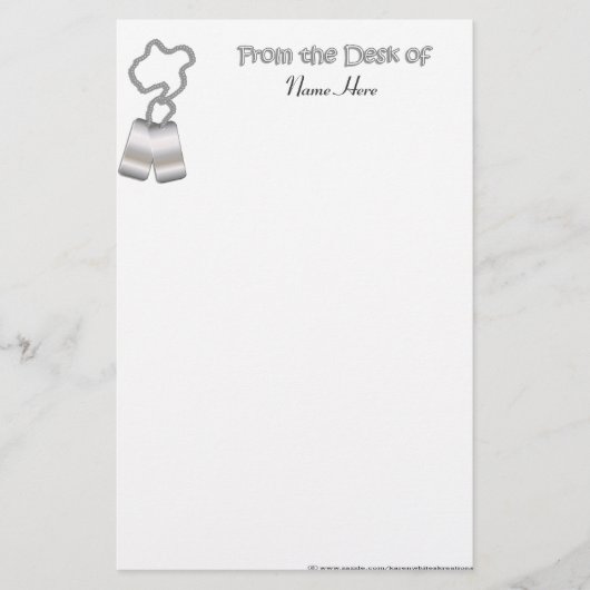 静止したドッグタッグ 便箋 (正面)