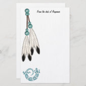 静止したネイティブアメリカンのデザイン 便箋 (正面/裏面)