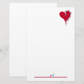 静止したハート及び星 便箋 (正面/裏面)