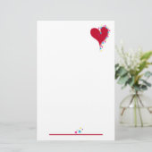 静止したハート及び星 便箋 (スタンド正面)