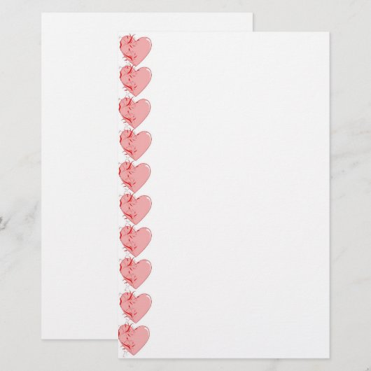 静止したハート 便箋 (正面/裏面)