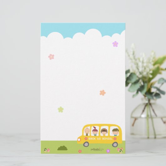 静止したバス学校の新学期 便箋 (スタンド正面)