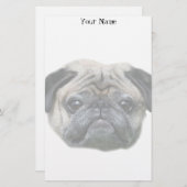 静止したパグ犬 便箋 (正面/裏面)