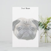 静止したパグ犬 便箋 (スタンド正面)