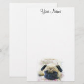 静止したパグ 便箋 (正面/裏面)