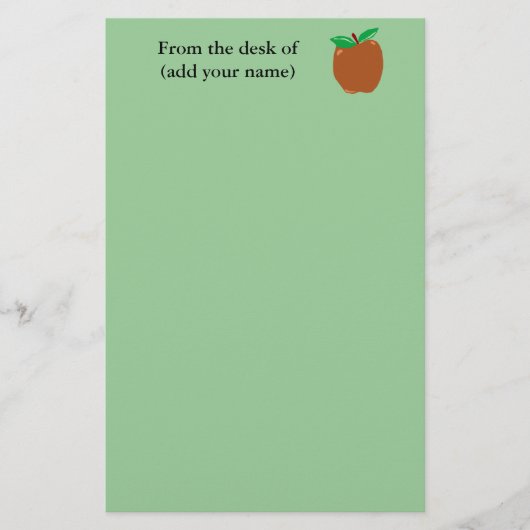 静止したパーソナライズなApple 便箋 (正面)