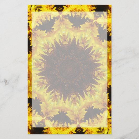 静止したヒマワリの万華鏡のように千変万化するパターン 便箋 (正面)