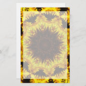 静止したヒマワリの万華鏡のように千変万化するパターン 便箋 (正面/裏面)