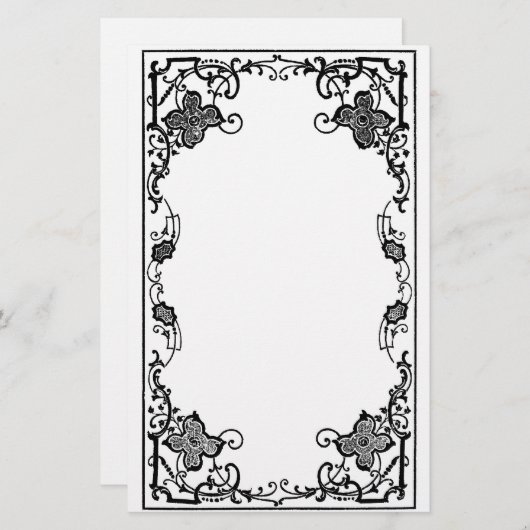 静止したビクトリアンなボーダー 便箋 (正面/裏面)