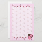 静止したピンクのてんとう虫 便箋 (正面/裏面)