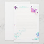 静止したピンクの蝶 便箋 (正面/裏面)