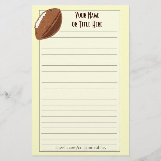 静止したフットボール 便箋 (正面)