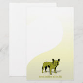 静止したフレンチ・ブルドッグをあなたで吠えさせます 便箋 (正面/裏面)