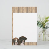 静止したボクサーの子犬のヒョウのプリント 便箋 (スタンド正面)