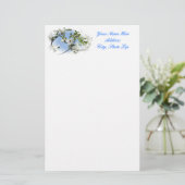 静止したミズキの花 便箋 (スタンド正面)