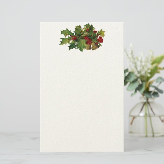 静止したヴィンテージのヒイラギ 便箋 (スタンド正面)