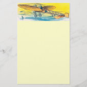 静止したヴィンテージの飛行機 便箋 (正面)