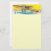 静止したヴィンテージの飛行機 便箋 (正面/裏面)