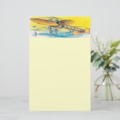 静止したヴィンテージの飛行機 便箋 (スタンド正面)