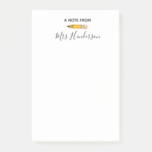 静止した先生のギフトのポスト・イットの鉛筆 ポストイット (正面)