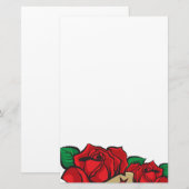 静止した入れ墨のバラ 便箋 (正面/裏面)